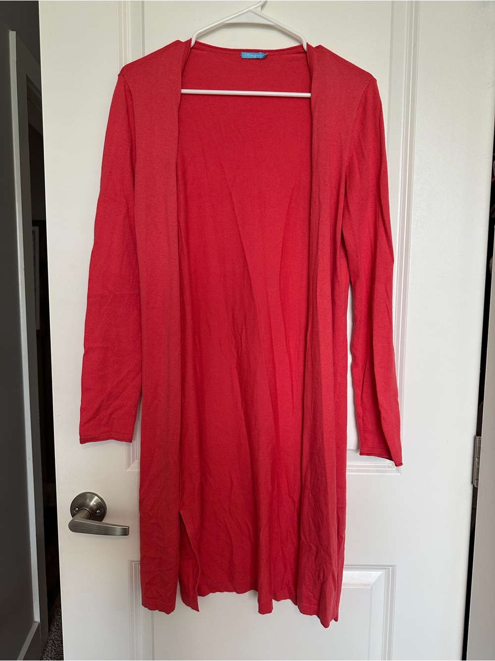 J. McLaughlin Red Long-Sleeve Open-Front Dress Cardigan